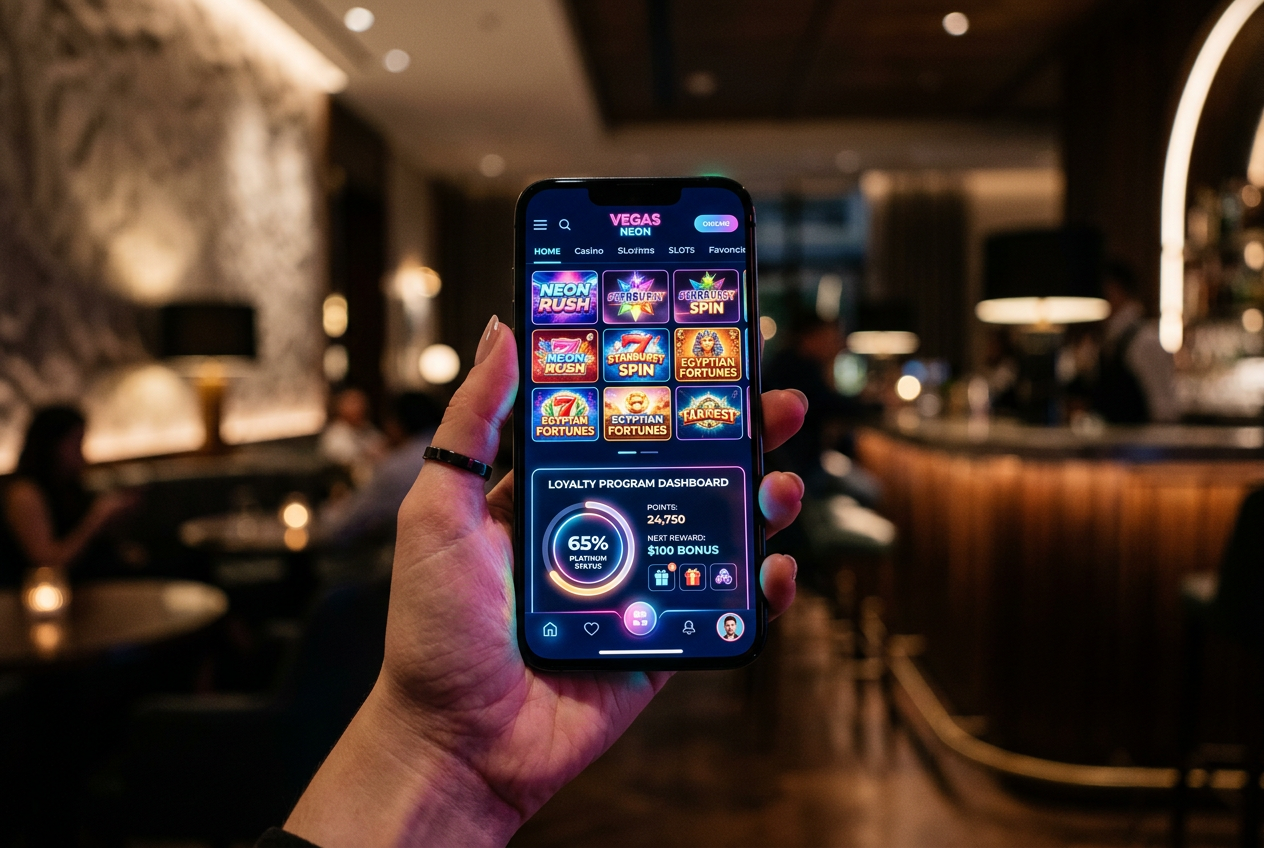 Modern online casino interface on a smartphone screen